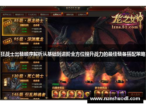 狂战士出装顺序解析从基础到进阶全方位提升战力的最佳装备搭配策略