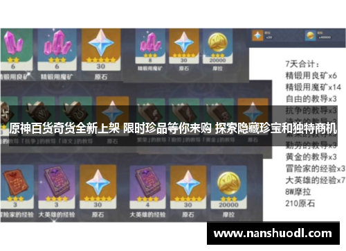 原神百货奇货全新上架 限时珍品等你来购 探索隐藏珍宝和独特商机